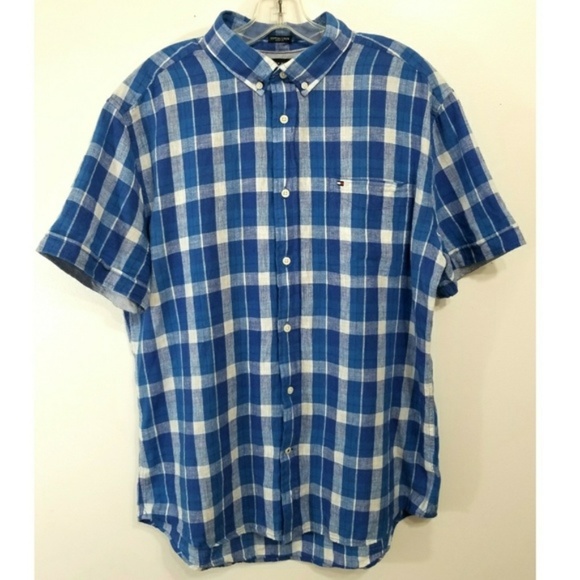 Tommy Hilfiger Men's Custom Fit Button Down Shirt - Picture 1 of 5